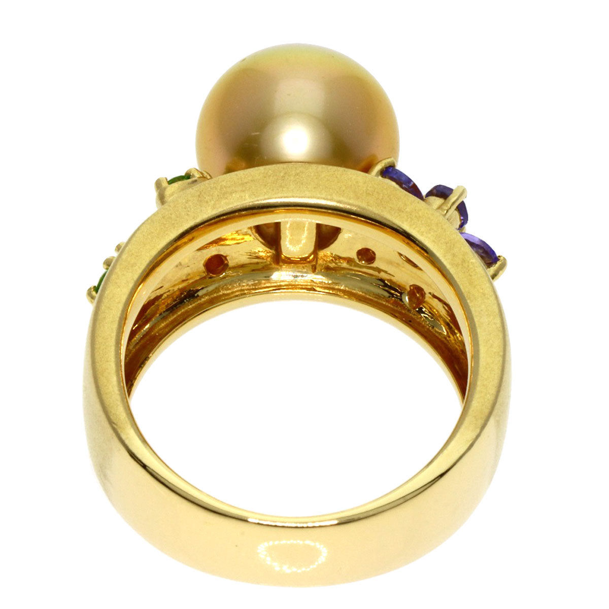 TASAKI   Ring Golden Pearl Multicolor Diamond K18 Yellow Gold Ladies