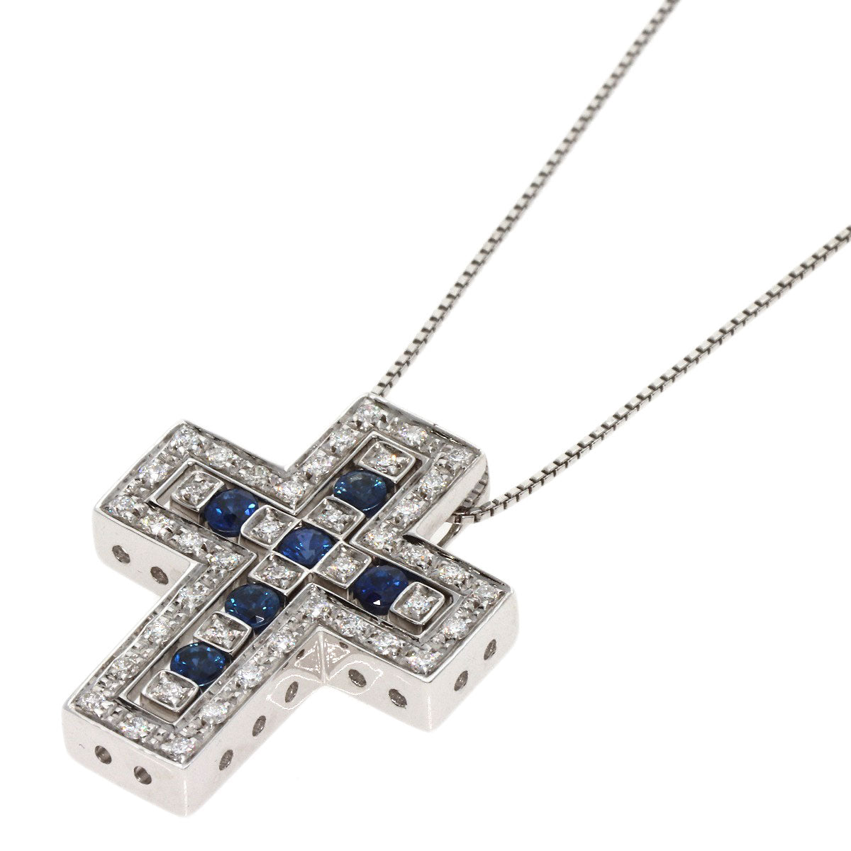 Damiani   Necklace Bell Epoch Sapphire Diamond K18 White Gold Ladies