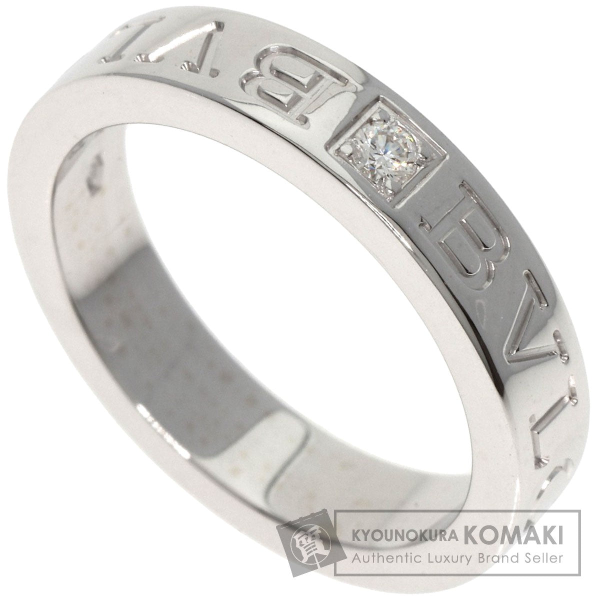 BVLGARI   Ring Double logo 1P Diamond K18 White Gold Ladies