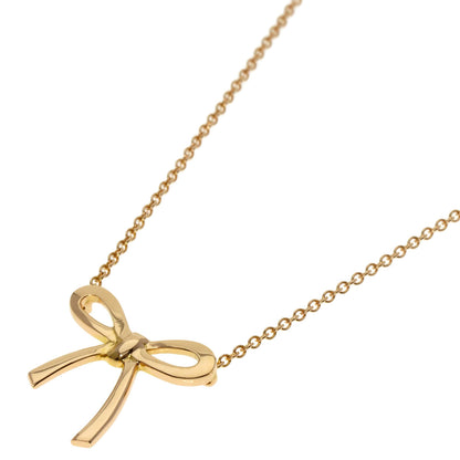 TIFFANY&Co.   Necklace Bow ribbon K18 Pink Gold Ladies