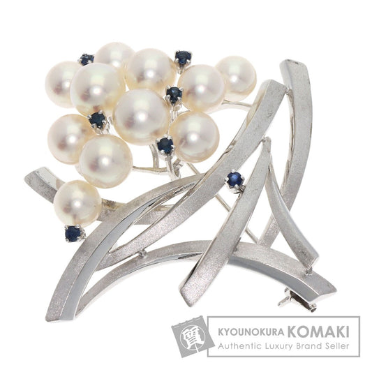 TASAKI   Brooch Akoya Pearl Pearl Sapphire K14 White Gold Ladies