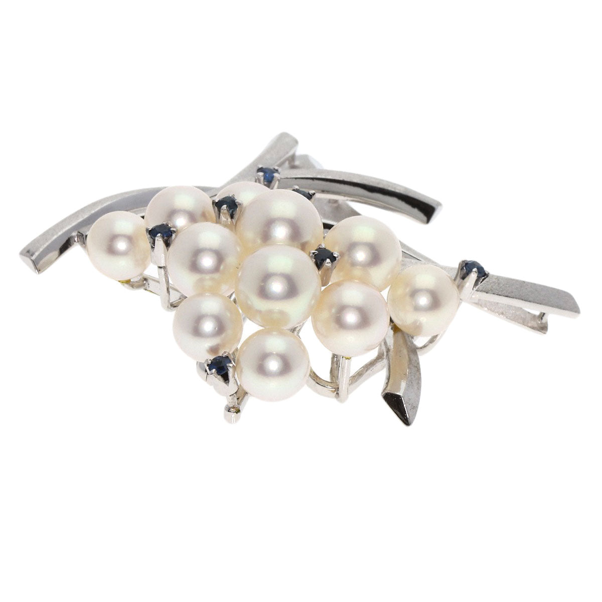 TASAKI   Brooch Akoya Pearl Pearl Sapphire K14 White Gold Ladies