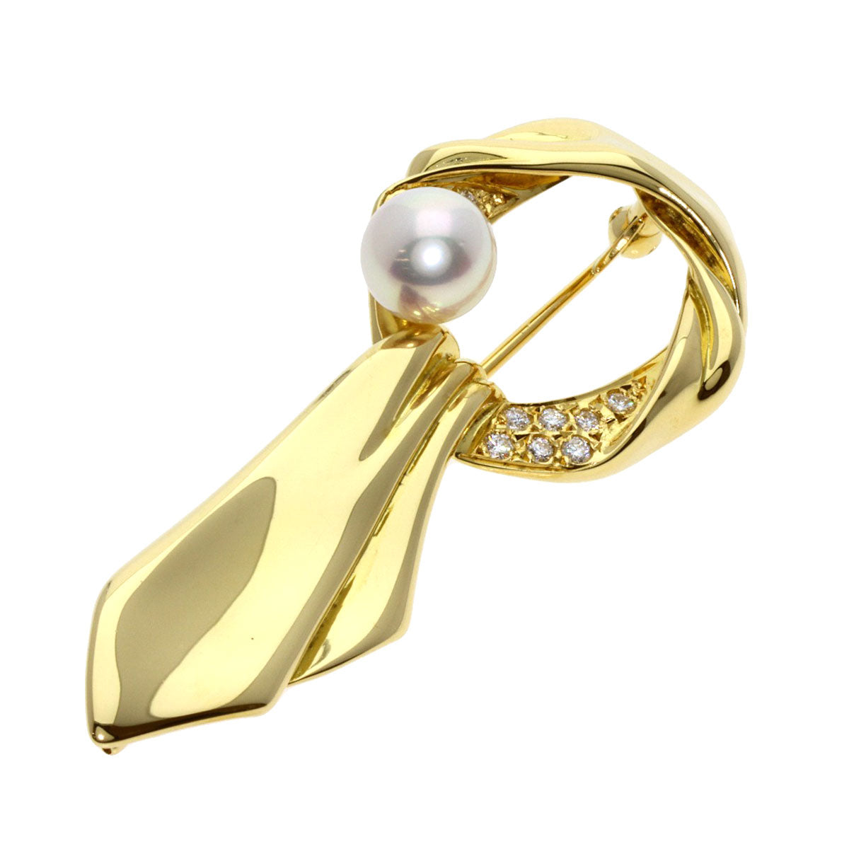 MIKIMOTO   Brooch Akoya pearl Pearl K18 Yellow Gold Ladies