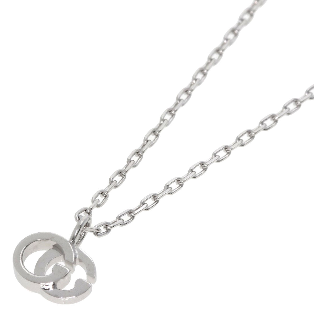 GUCCI   Necklace GG Running 1P Diamond K18 White Gold Ladies