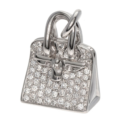 HERMES   Pendant top Amulet Birkin Pave Diamond K18 White Gold Ladies