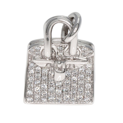 HERMES   Pendant top Amulet Birkin Pave Diamond K18 White Gold Ladies