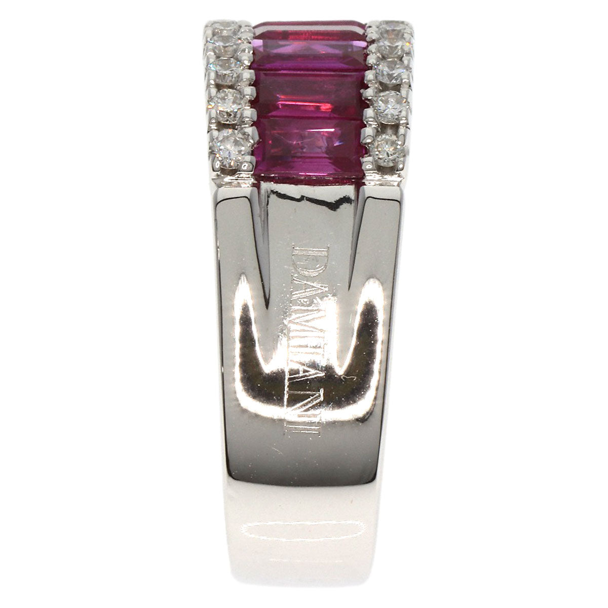 Damiani   Ring Mystery Setting Ruby Diamond K18 White Gold Ladies