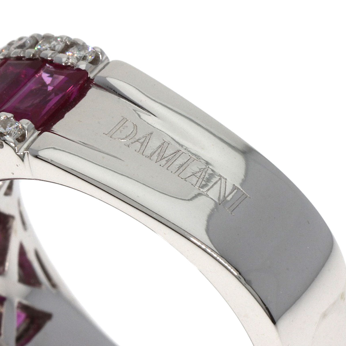 Damiani   Ring Mystery Setting Ruby Diamond K18 White Gold Ladies