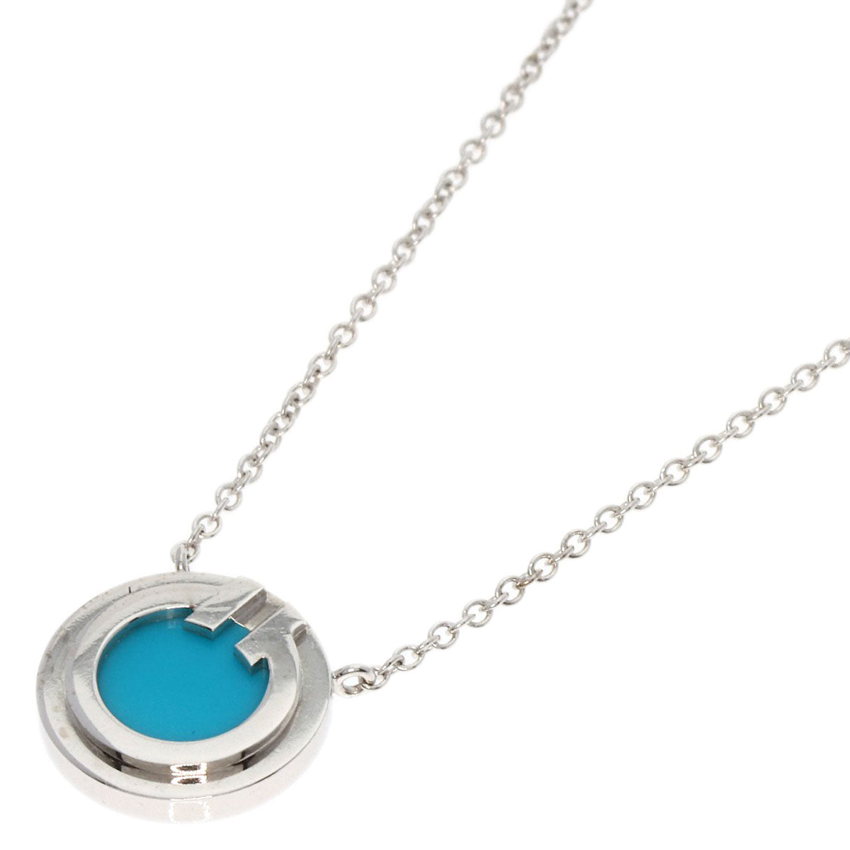 TIFFANY&Co.   Necklace T TWO Turquoise Circle 2022 Christmas Limited K18 White Gold Ladies