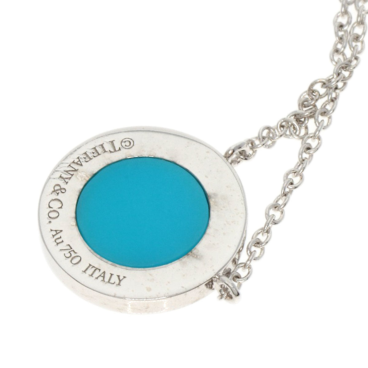 TIFFANY&Co.   Necklace T TWO Turquoise Circle 2022 Christmas Limited K18 White Gold Ladies