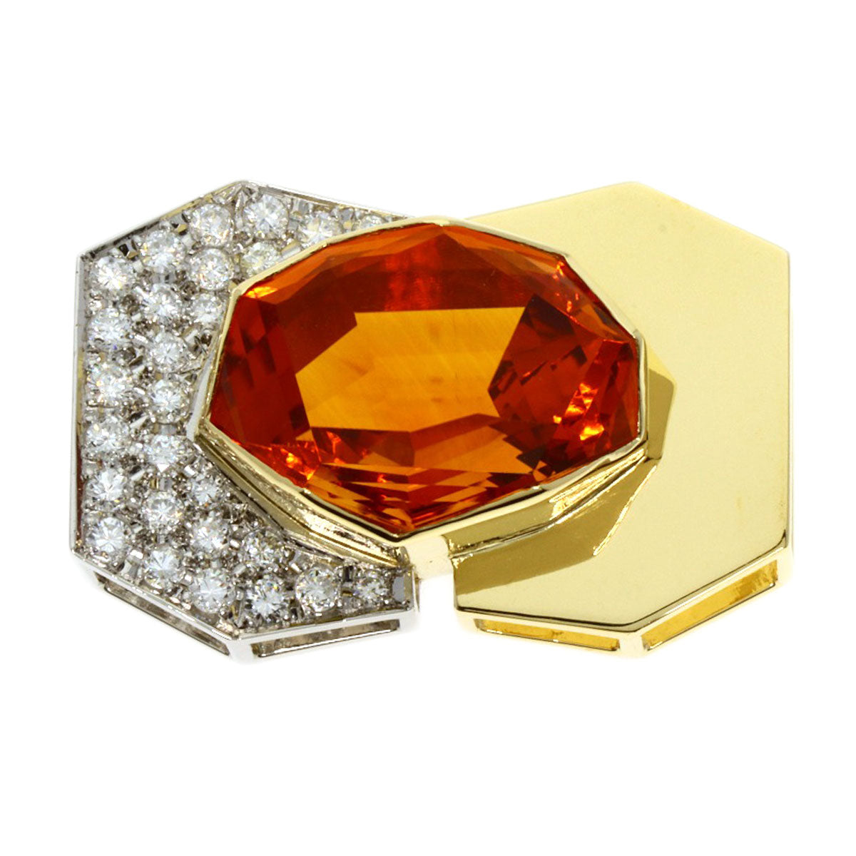 TASAKI   Brooch Citrin Diamond K18 Yellow Gold PT900Ladies