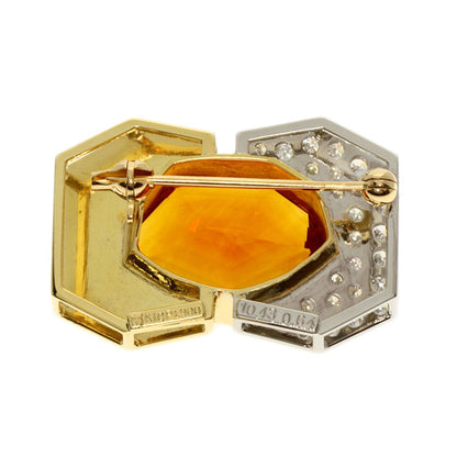 TASAKI   Brooch Citrin Diamond K18 Yellow Gold PT900Ladies