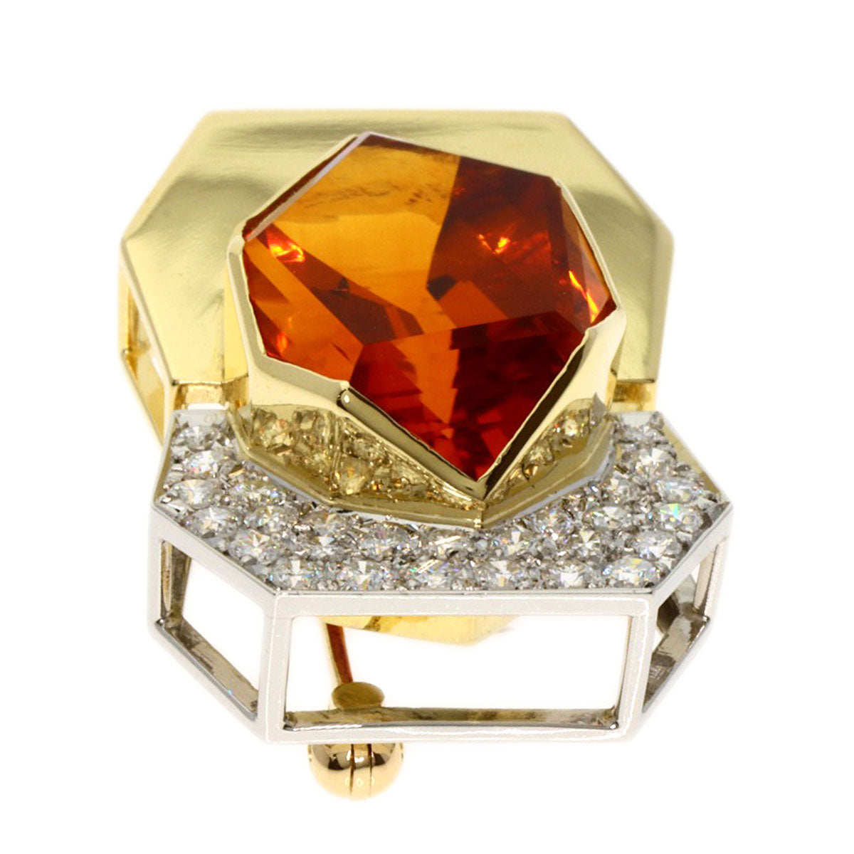 TASAKI   Brooch Citrin Diamond K18 Yellow Gold PT900Ladies