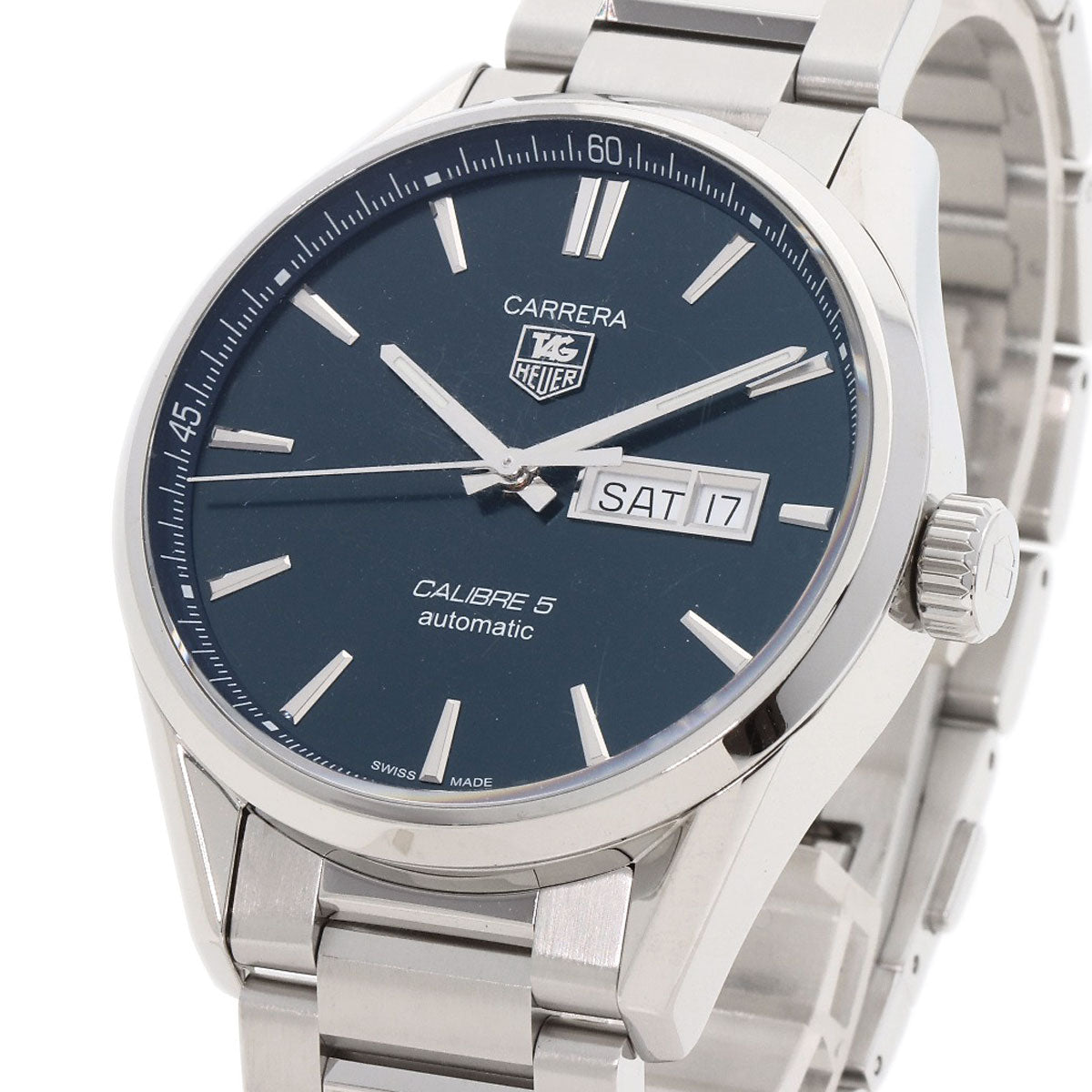 TAG HEUER Carrera Caliber 5 Day Date Watches WAR201E.BA0723 Stainless Steel/Stainless Steel mens