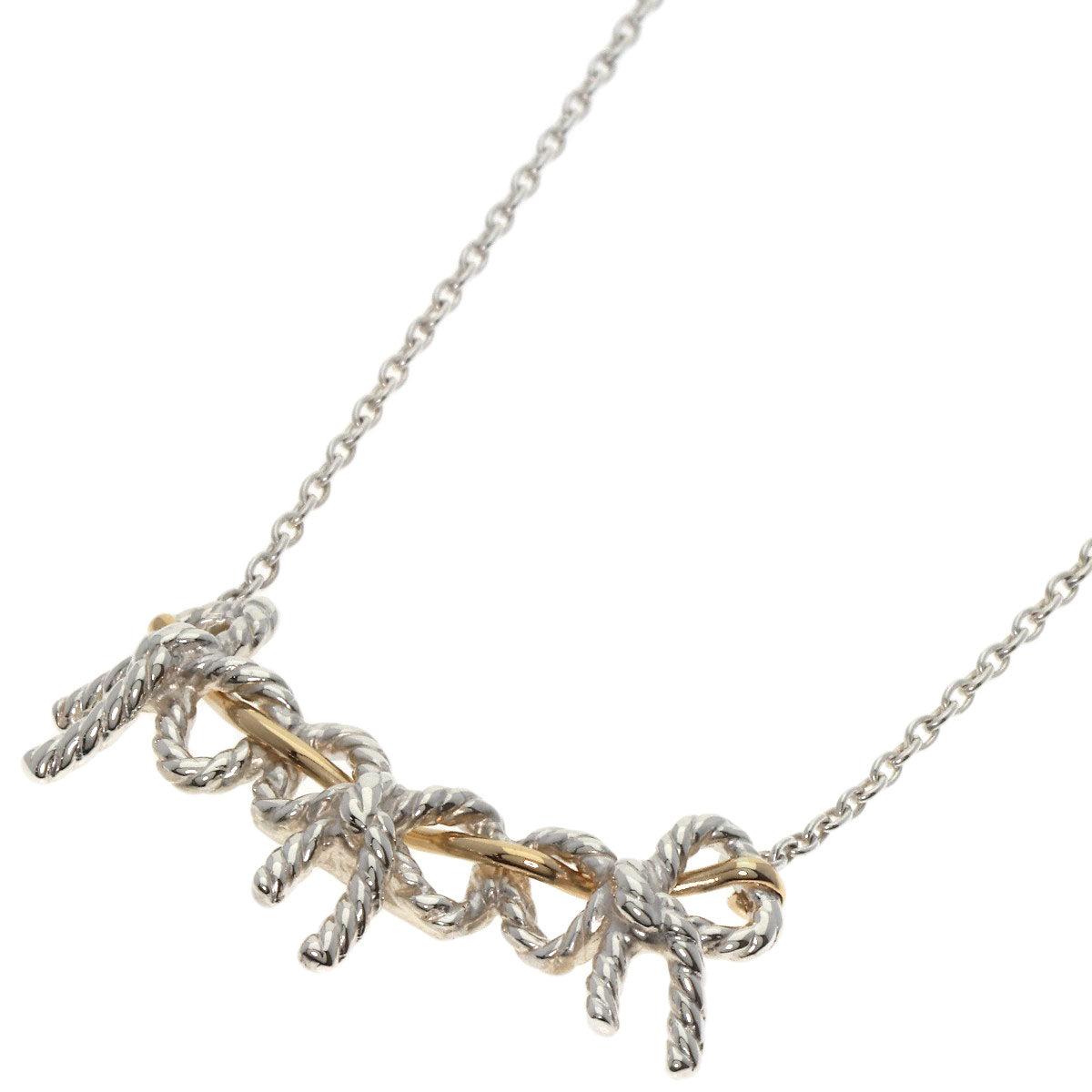 TIFFANY&Co.   Necklace Triple ribbon Silver 18K Yellow GoldLadies