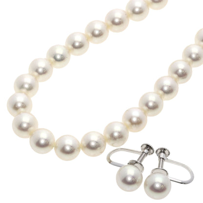 TASAKI   Necklace Akoya Pearl Pearl Earring Set Silver Ladies