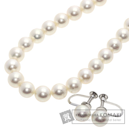 TASAKI   Necklace Akoya Pearl Pearl Earring Set Silver Ladies