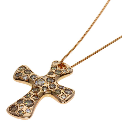 Kashikey   Necklace Cross diamond K18 Pink Gold Ladies