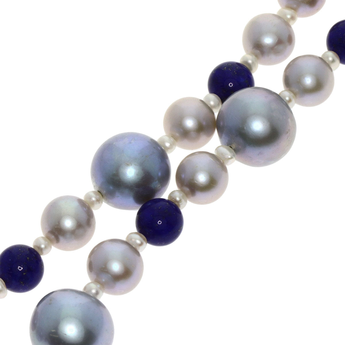 Golden Pearl Pearl Lapis Lazuli & Azure stone Amethyst 3-piece set Necklace Metal  g　Ladies