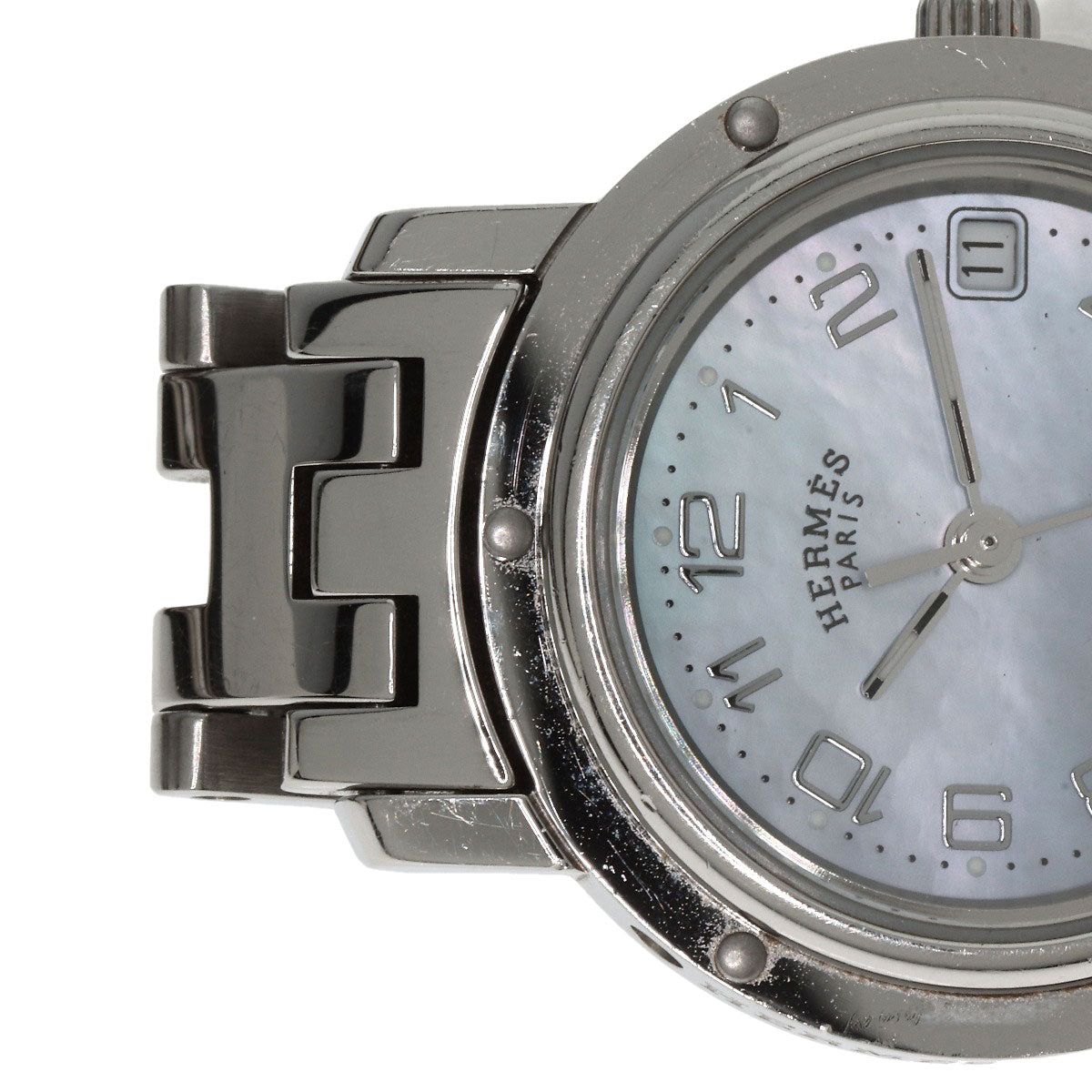 HERMES Clipper Nacre Watches CL4.210 Stainless Steel/Stainless Steel Ladies