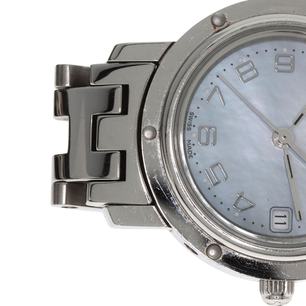 HERMES Clipper Nacre Watches CL4.210 Stainless Steel/Stainless Steel Ladies