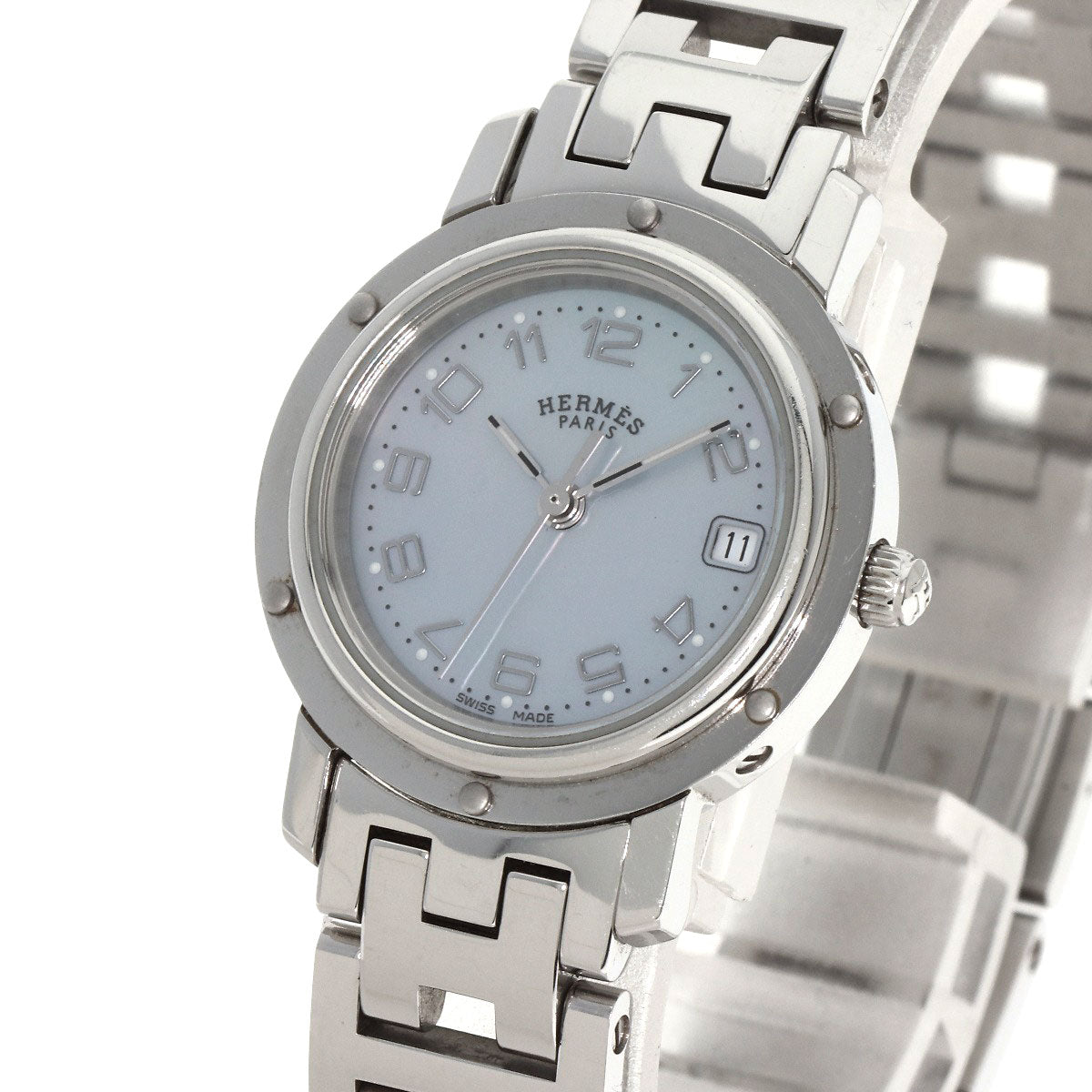 HERMES Clipper Nacre Watches CL4.210 Stainless Steel/Stainless Steel Ladies