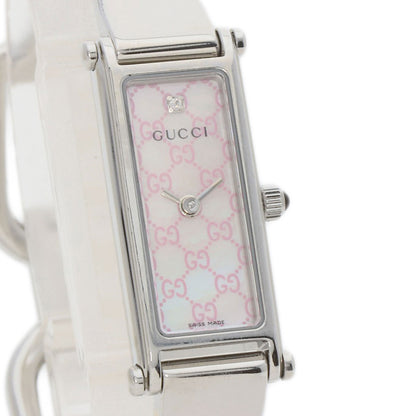 GUCCI GG square face bangle Watches 1500L Stainless Steel/Stainless Steel Ladies