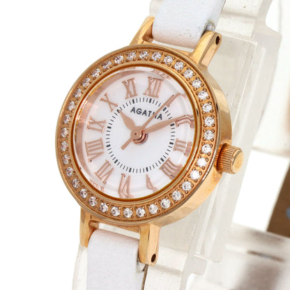 AGATHA Round face Watches  PGP/Leather Ladies