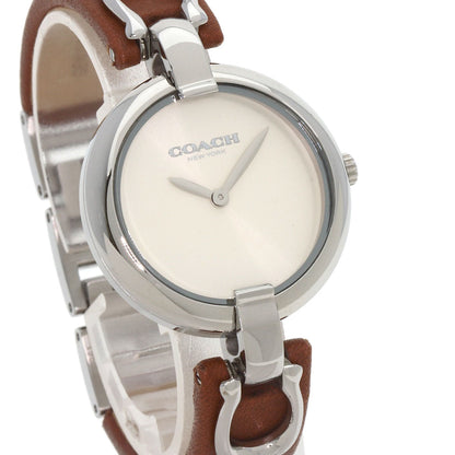 COACH Round face Watches CA127.7.14.1644 Stainless Steel/SSxLeather Ladies