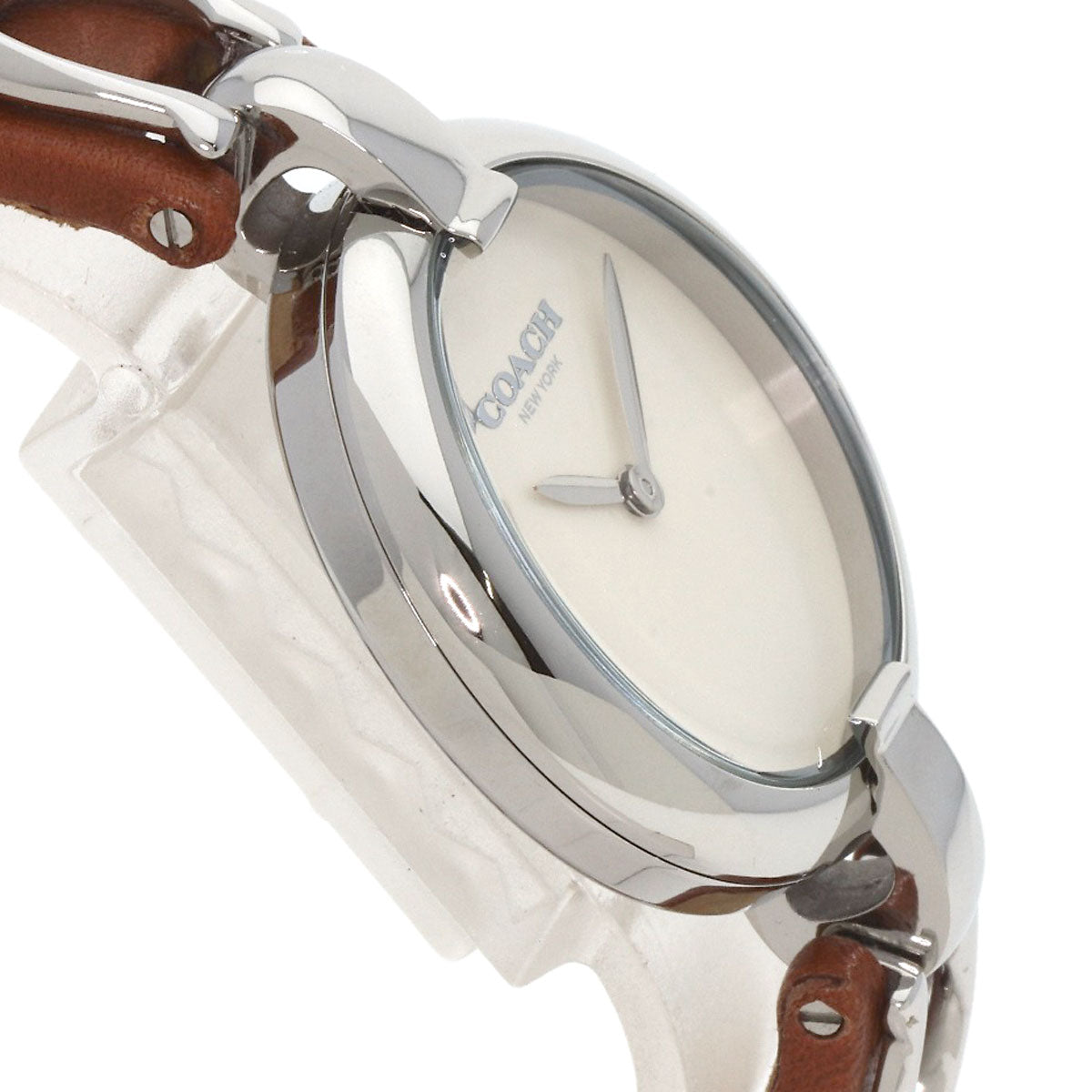 COACH Round face Watches CA127.7.14.1644 Stainless Steel/SSxLeather Ladies