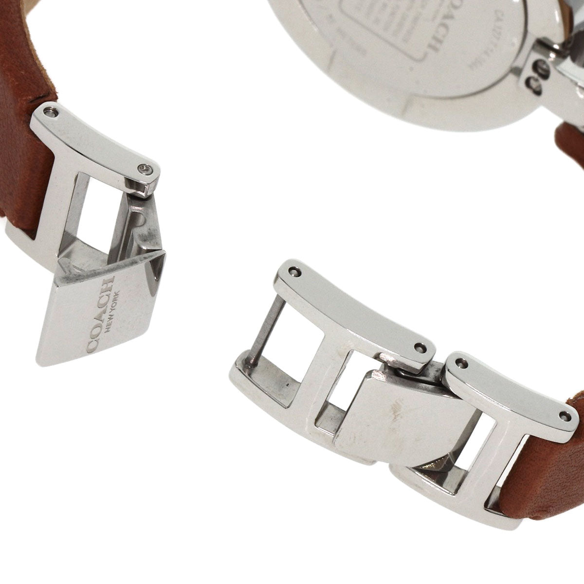 COACH Round face Watches CA127.7.14.1644 Stainless Steel/SSxLeather Ladies