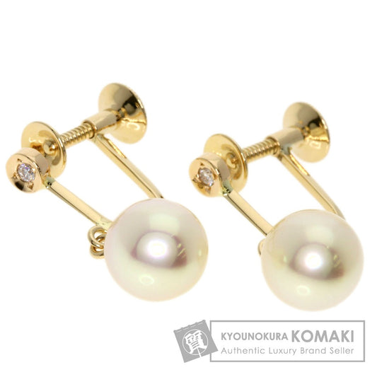 TASAKI   Earring Akoya Pearl Pearl Diamond K14 Yellow Gold Ladies