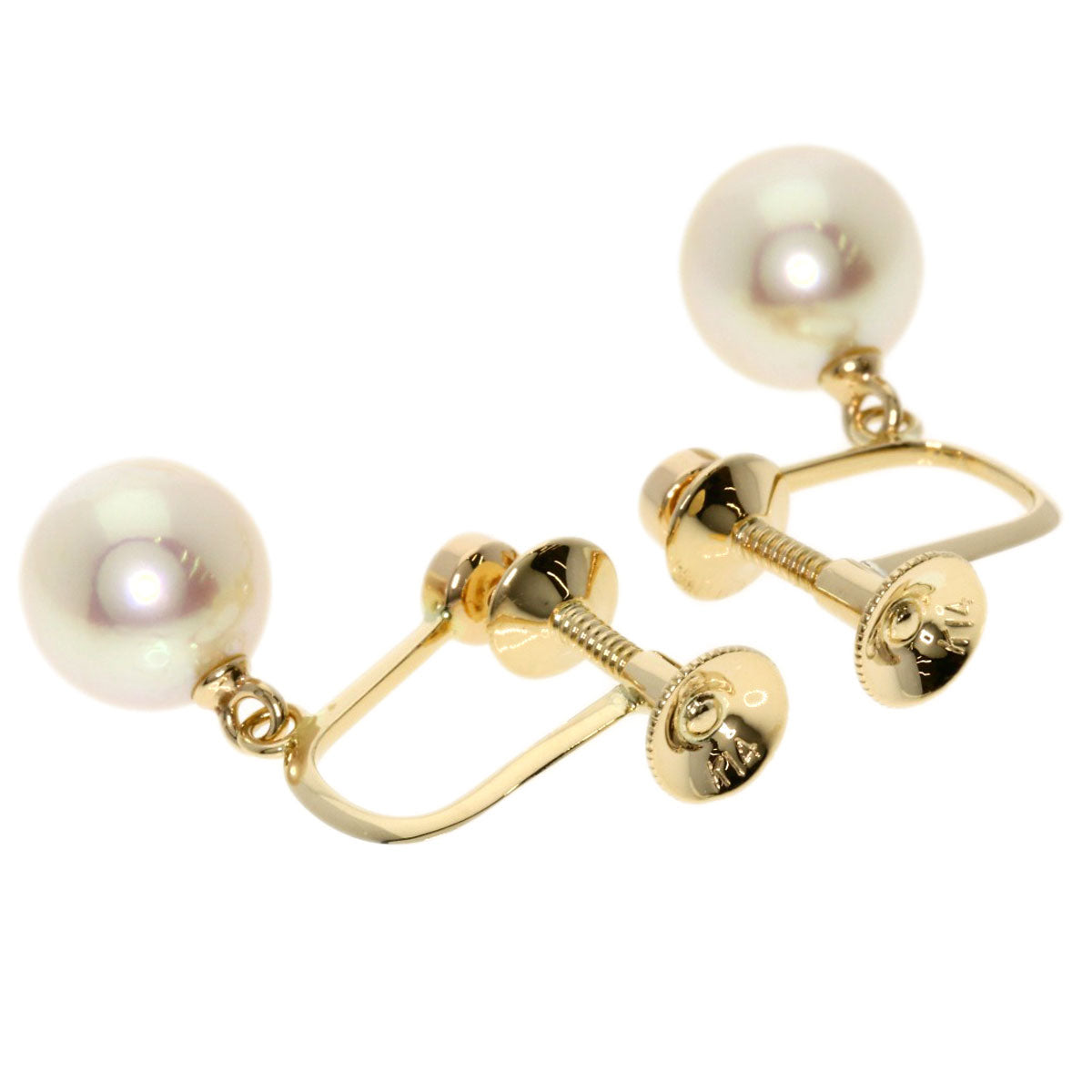 TASAKI   Earring Akoya Pearl Pearl Diamond K14 Yellow Gold Ladies