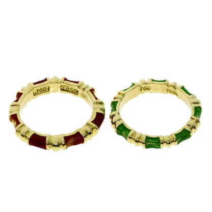 TIFFANY&Co.   Ring Enamel ring set of 2 K18 Yellow Gold Ladies