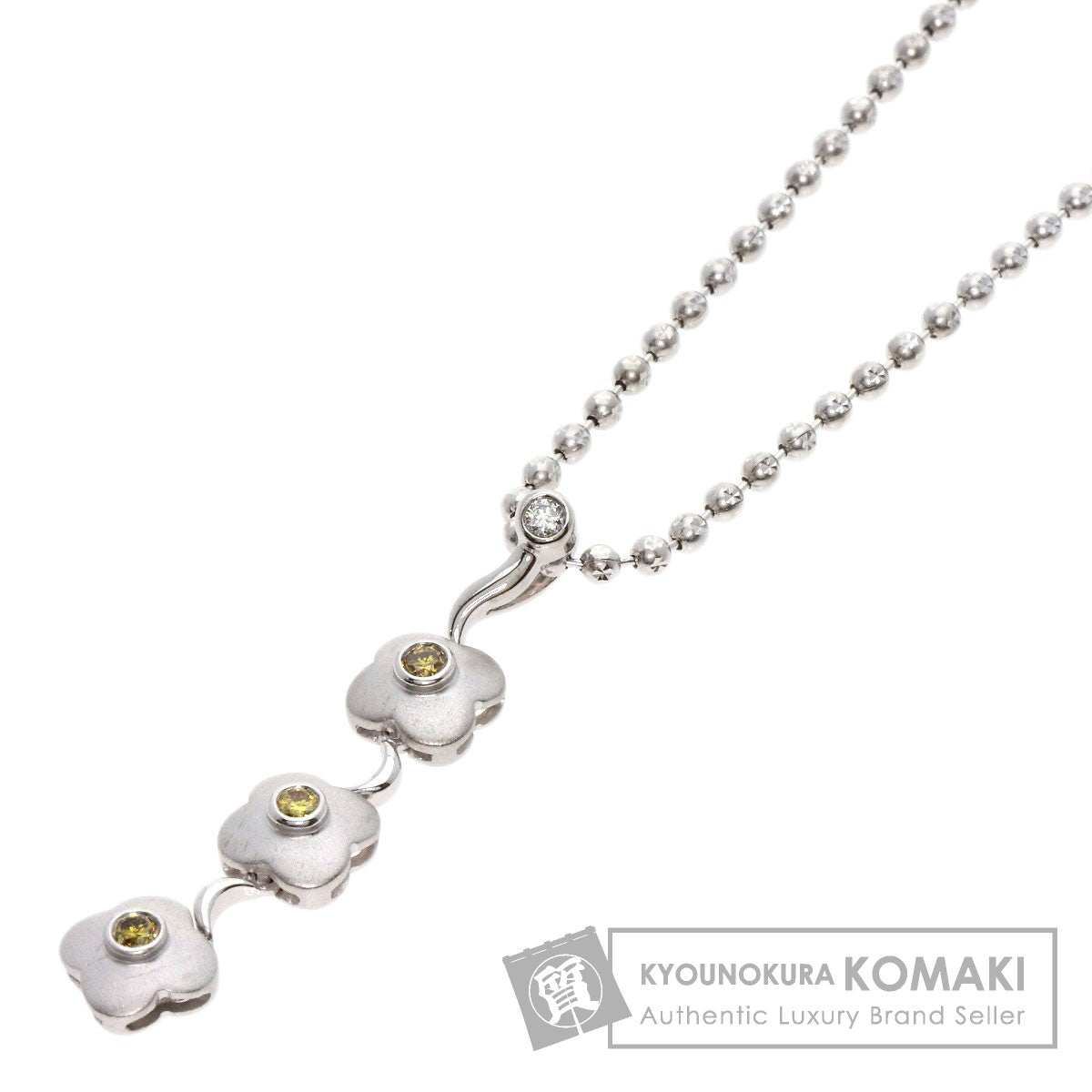 CARATI   Necklace Flower motif Diamond K18 White Gold Ladies