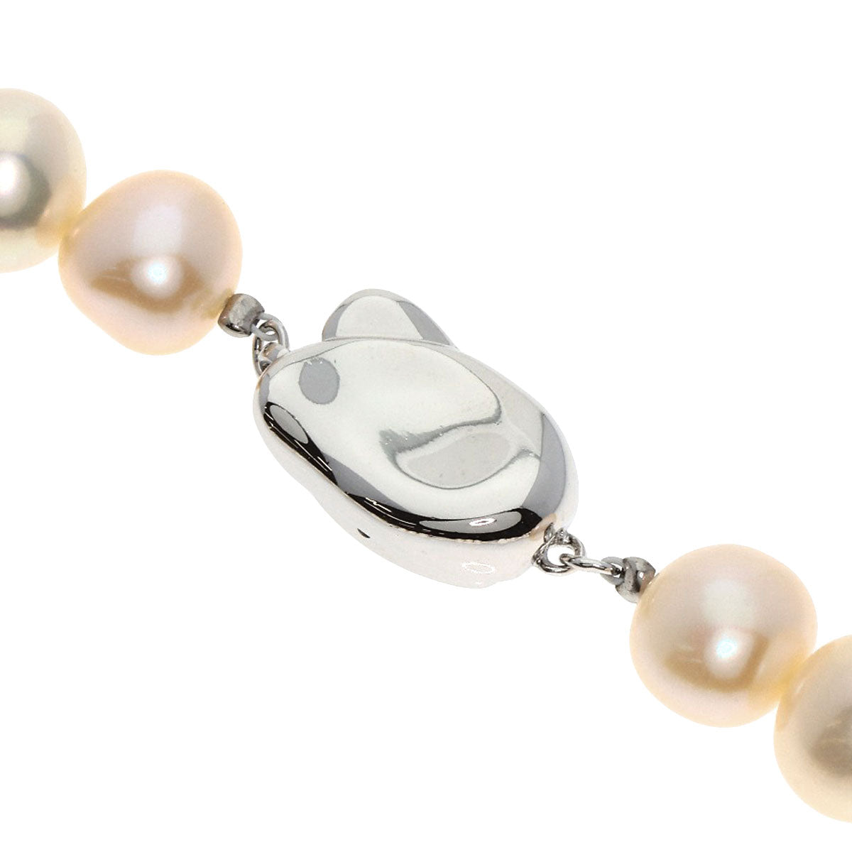 Pearl Pearl Earring set Necklace Silver  107g　Ladies