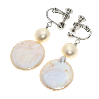 Pearl Pearl Earring set Necklace Silver  107g　Ladies