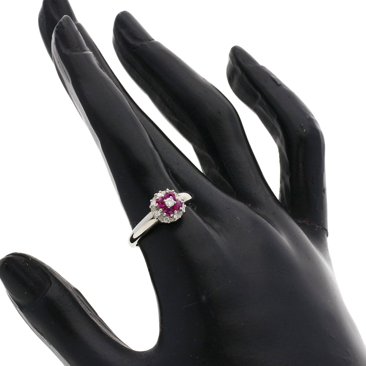 STAR JEWELRY   Ring Ruby Diamond K18 White Gold Ladies