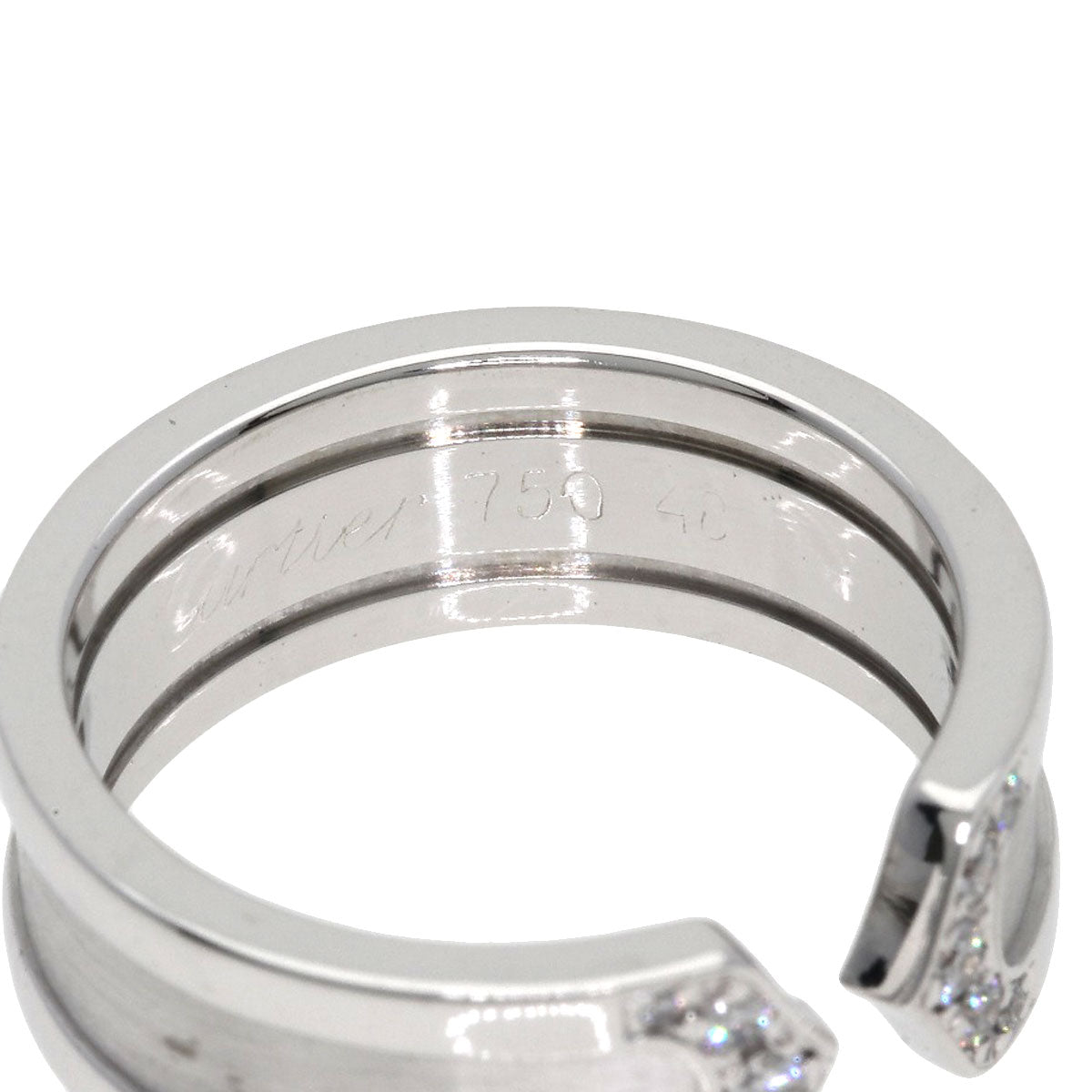 CARTIER   Ring C2 ring Diamond # 48 K18 White Gold Ladies