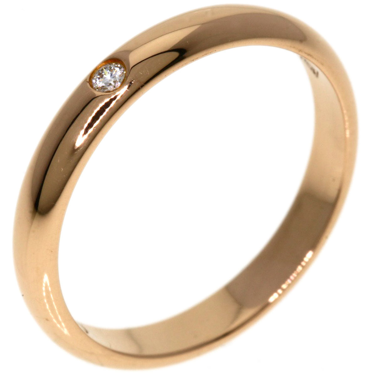 CARTIER   Ring 1895 Wedding 1P Diamond #46 K18 Pink Gold Ladies
