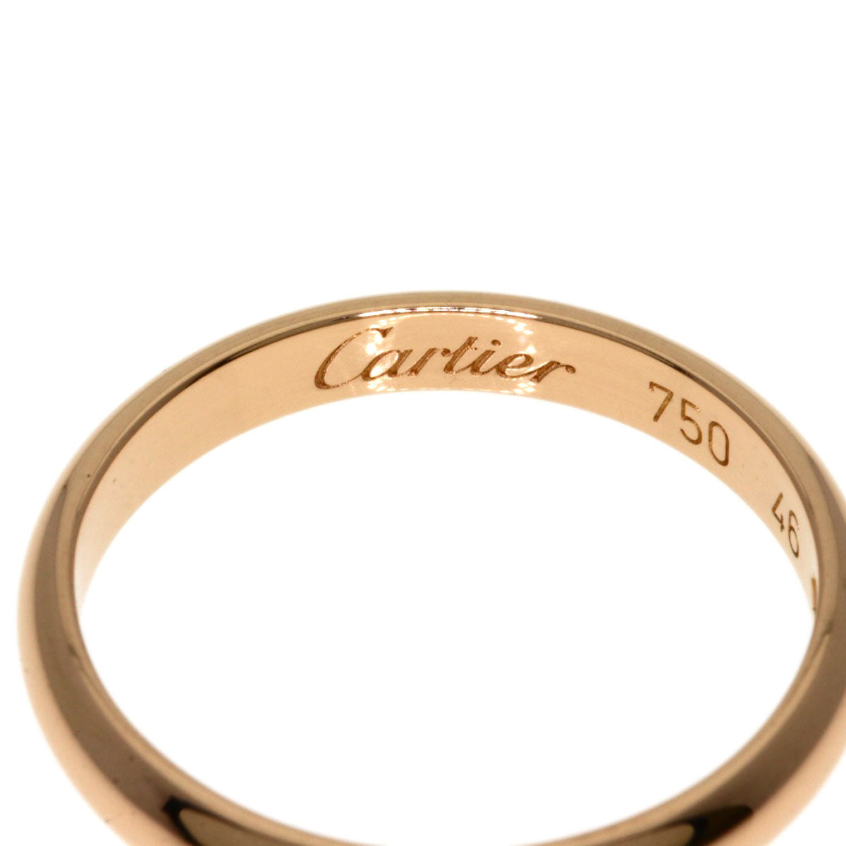 CARTIER   Ring 1895 Wedding 1P Diamond #46 K18 Pink Gold Ladies