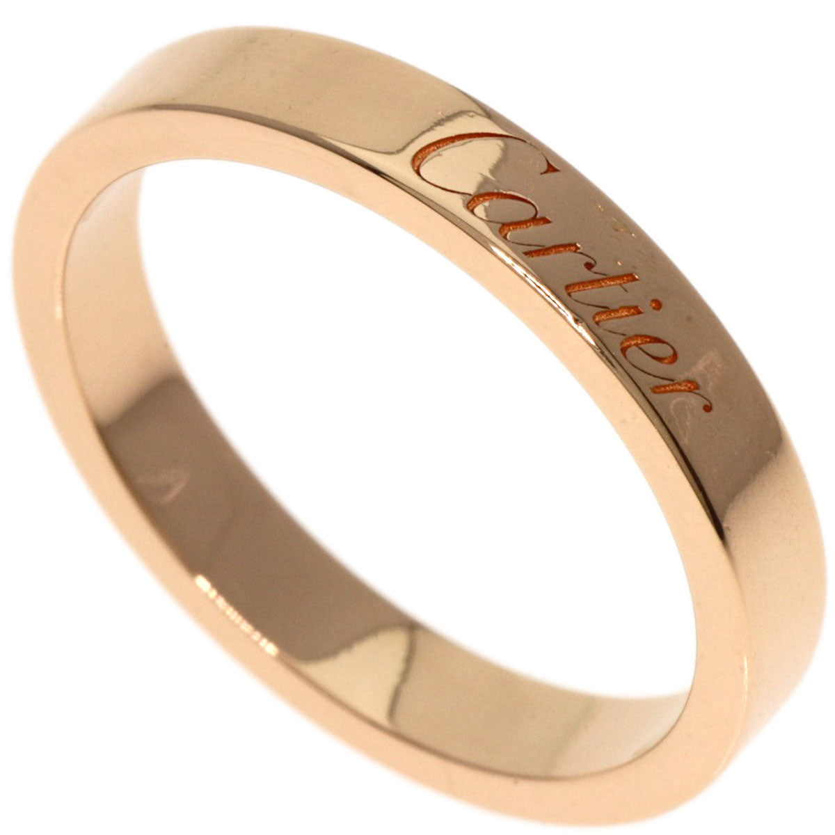 CARTIER   Ring C Do Engraved #51 K18 Pink Gold Ladies