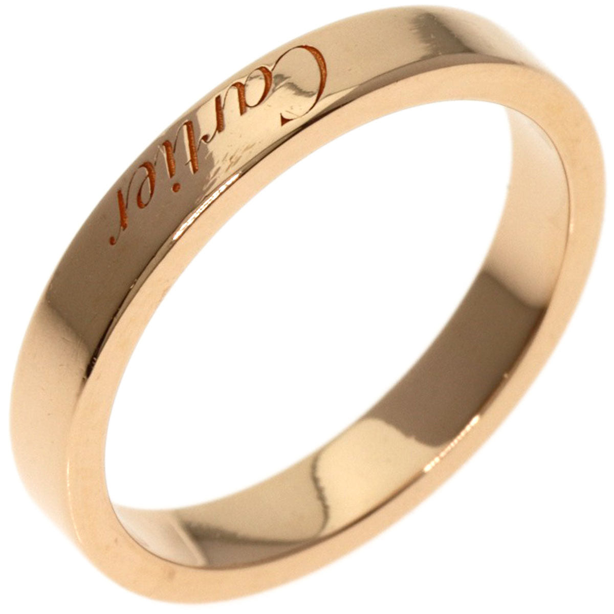 CARTIER   Ring C Do Engraved #51 K18 Pink Gold Ladies