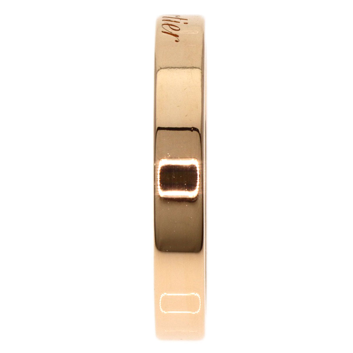 CARTIER   Ring C Do Engraved #51 K18 Pink Gold Ladies