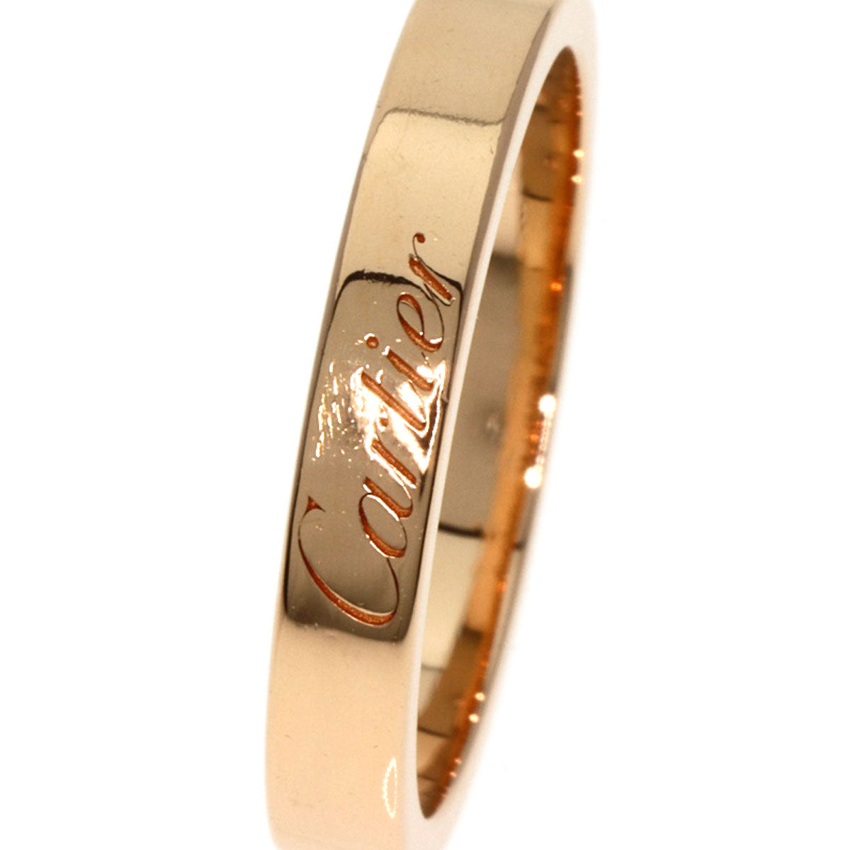 CARTIER   Ring C Do Engraved #51 K18 Pink Gold Ladies