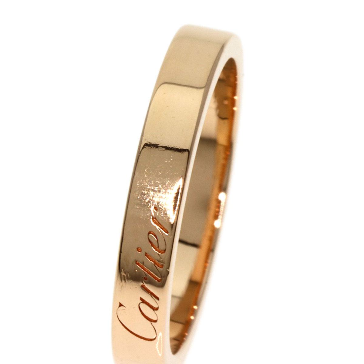 CARTIER   Ring C Do Engraved #51 K18 Pink Gold Ladies