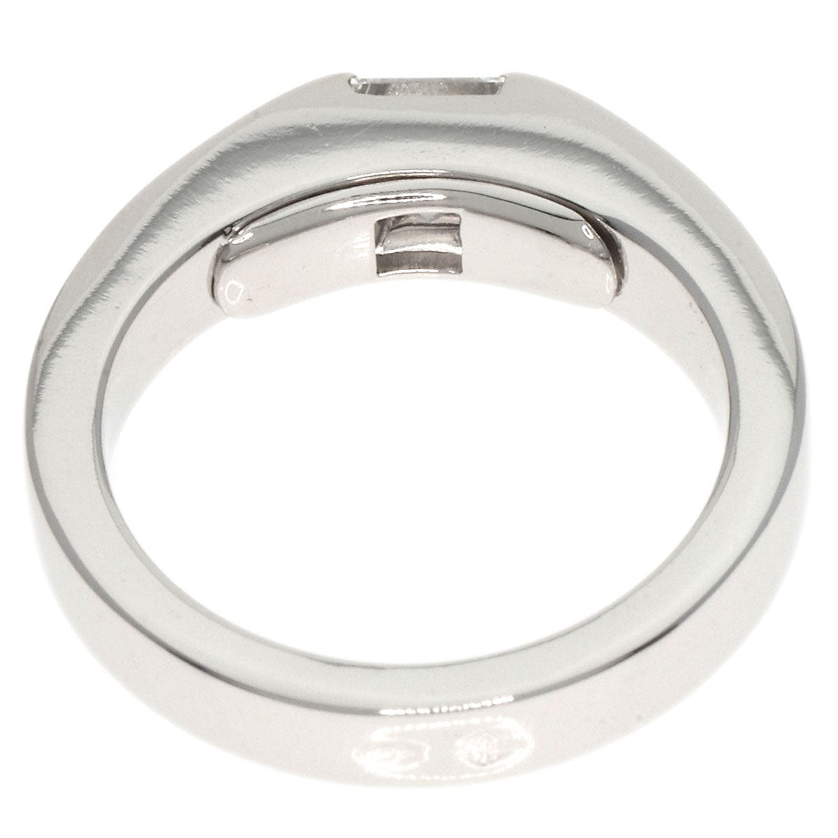 CARTIER   Ring Tank Diamond #44 K18 White Gold Ladies