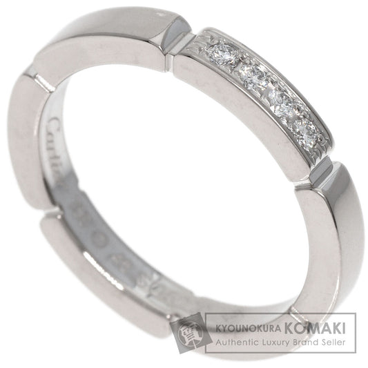 CARTIER   Ring Mayon PANTHERE 4P Diamond # 48 K18 White Gold Ladies