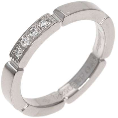 CARTIER   Ring Mayon PANTHERE 4P Diamond # 48 K18 White Gold Ladies