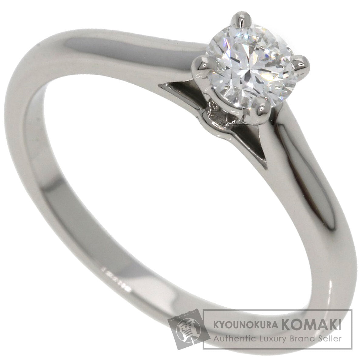 CARTIER   Ring Solitaire 1P Diamond #49 Platinum PT950 Ladies
